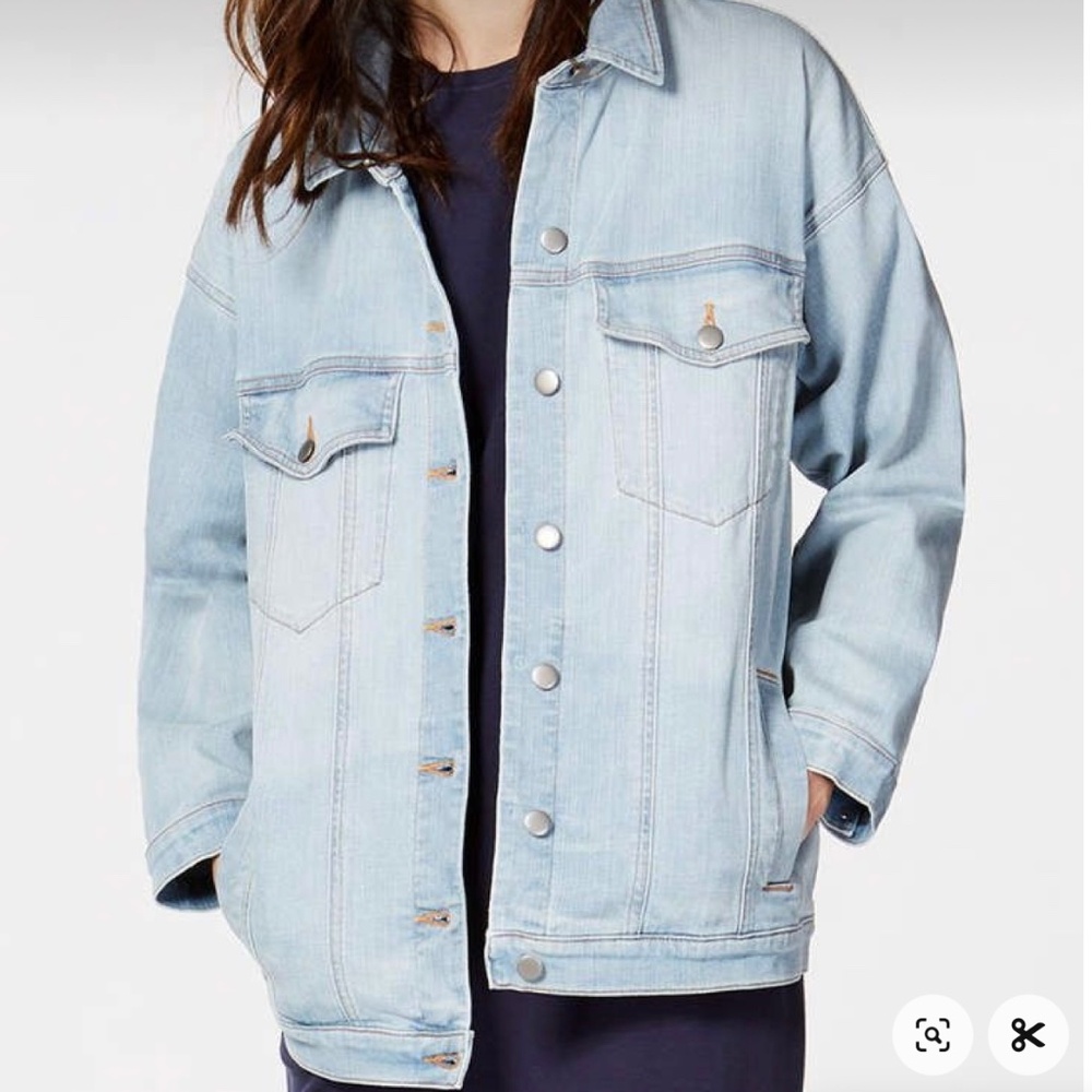 Petite Eileen Fisher Organic Cotton Stretch Denim Jean Jacket